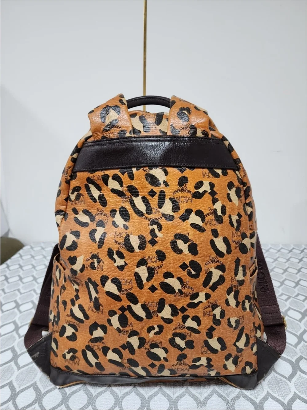 MCM Leopard Print Backpack Brown/Black